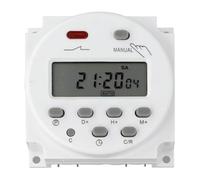 Auratrove Relé temporizador digital de 12 V CC, programador semanal LCD programable con memoria de apagado para luz de calle, controlador de montaje en panel de 16 A