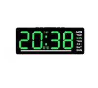 Auratrove Reloj de pared digital LED grande con cuenta regresiva hacia adelante, reloj despertador electrónico alimentado por USB con memoria de apagado para oficina, escuela, hogar, color verde