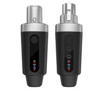 Auratrove Sistema de micrófono XLR inalámbrico de 2,4 GHz, transmisor digital y receptor con rango de 50 m para micrófonos dinámicos, recargable por USB con soporte de 48 V