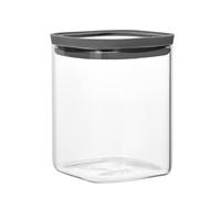 Auratrove Tarro de almacenamiento de vidrio de borosilicato alto con tapa hermética, recipiente a prueba de humedad para nueces, avena, granos, recipiente de cocina transparente, 8 x 8 x 15 cm