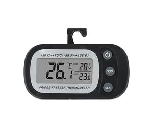 Auratrove Termómetro digital para nevera con pantalla grande, registra temperaturas mínimas máximas, conversión C/F, rango de -20 a 50 °C para uso en interiores de refrigerador, soporte de gancho