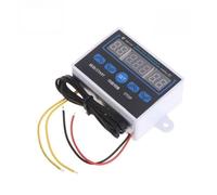 Auratrove Termostato controlador de temperatura digital con sonda, rango de -55 a 120 °C, modo dual de calefacción y refrigeración, temporizador programable, CC 12 V/24 V o 220 V, color blanco
