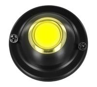 Auratrove Timbre redondo de metal con botón negro iluminado para puerta delantera del hogar, distancia entre agujeros de 1.5 pulgadas, CC 12-24 V, resistente a la intemperie