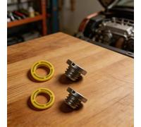 Auratrove Unidad inferior de tornillo de drenaje de aceite, para Mercruiser para mercurio OEM 10-79953Q04, kit de 2 juntas de metal para cambio de lubricante de engranajes Alpha TRS Stern Drive