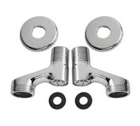 Auratrove Válvula de ángulo ajustable, adaptador de ducha de acero inoxidable 304 con rosca G1/2, pieza de repuesto resistente a la corrosión para grifos de pared, plata, paquete de 2