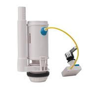 Auratrove Válvula de cisterna de inodoro de doble descarga de 2 pulgadas, kit de reparación de palanca de desbordamiento para tanques de botón superior, plástico blanco, fácil de instalar