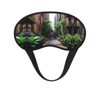 Aurban Jungle - Máscara de dormir cómoda de satén con borde negro para bloquear la luz y dormir reparador