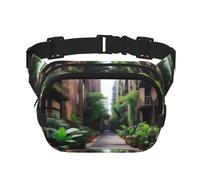 aUrban Jungle - Riñonera cuadrada de doble capa con correa ajustable para actividades al aire libre, color negro, talla única, Black, Talla única