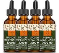 AureaSalus Liposomal Ashwagandha Drops 2000 mg, Extracto Natural puro de Ashwagandha, Probióticos Enriquecidos y Extracto de Pimienta Negra (Paquete de 4)