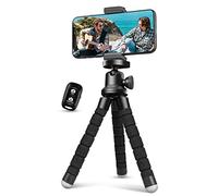 Aureday Trípode flexible para teléfono móvil iPhone y Android, viene con control remoto inalámbrico y clip para grabación de vídeo/vlogging/selfie