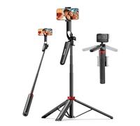 Aureday Trípode para teléfono de 72 pulgadas y palo para selfie, soporte de trípode para teléfono celular con control remoto inalámbrico y soporte extensible para teléfono para viajes, selfie