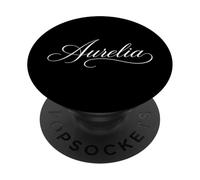 Aurelia Nombre Mujer Elegante Lindo Esposa Elegante Chica Novia PopSockets PopGrip Adhesivo