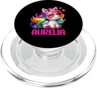 Aurelia Nombre Personalizado Unicornio Colorido para Mujeres y niñas PopSockets PopGrip para MagSafe