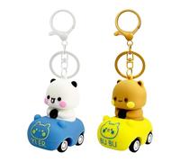 Aurelx 2 llaveros Bubu Dudu, llavero de anime de resina, popular colgante de anime para bolsos, mochilas y carteras, regalo perfecto para parejas y amigos