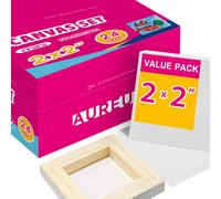 Aureuo mini lienzo estirado - paquete de 25 x 35 pulgadas - 25 pulgadas perfil pequeo lienzo cuadrado - juego de regalos navideos para nios ideale