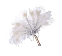 Aurgiarme - Abanicos de plumas de encaje para fiesta de boda, novia, futura noche, despedida de soltera, fiesta de compromiso