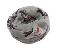 Aurgiarme Bufanda estampada para Navidad, cuello largo, invierno, cálido, chal de gasa para fiestas, vacaciones, temporada de cuello, bufanda festiva, gris claro (light gray big snowm), Talla única