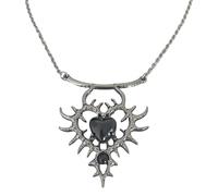 [Aurgiarme] Collar con colgante de corazón de aleación elegante y duradero con cristal, longitud ajustable, portátil, ajuste personalizado