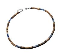 [Aurgiarme] Collar único con cuentas de madera de concha de coco marrón y piedra natural para una declaración de moda hacia adelante