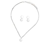 [Aurgiarme] Delicado juego de collar y aretes de corazón/perla de aleación ligera, accesorios hechos a mano, フリーサイズ, Como se describe, No es una piedra preciosa
