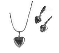 [Aurgiarme] Delicado juego de collar y aretes de corazón/perla de aleación ligera, accesorios hechos a mano, フリーサイズ, Como se describe, No es una piedra preciosa