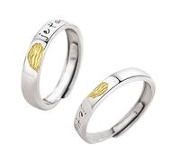 [Aurgiarme] Elegante anillo de pareja de huellas dactilares con accesorios portátiles ajustables para expresar tu amor y celebrar tu momento único