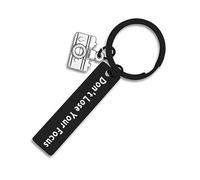 Aurgiarme Llavero resistente de acero inoxidable para cámara, anillos de metal inoxidables, accesorio decorativo inspirado en fotografía vintage, llavero decorativo para cámara, diseño ligero, a