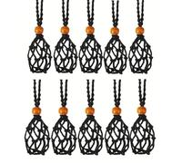[Aurgiarme] Paquete de 10 collares trenzados con soporte de piedra ajustable, gargantilla de cristal y red de piedra, accesorios de cadena para el cuello