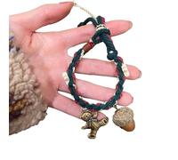 Aurgiarme Pulseras temáticas de Navidad, cadena de muñeca ajustable, tejida a mano, pulsera versátil hecha a mano, adornos hechos a mano, cadena de mano de Papá Noel, talla única, como se describe