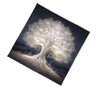 Aurgiarme Tela de tarot de árbol blanco, cubierta de mesa de adivinación de astrología, tapiz de cubierta, accesorio de suministro ritual, patrón de árbol, tarots, mantel espiritual