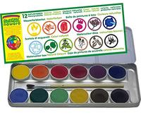 Aurich ökoNORM (Oekonorm) Nawaro - Caja de pintura de acuarela (tamaño completo, 12 tabletas en una caja de metal, variada, una