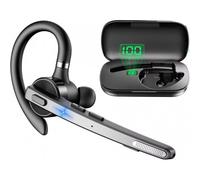 Auricular Axtel AXH-BT45 inalámbrico Bluetooth con Cancelación de Ruido para oficina, micrófono y base de carga, negro