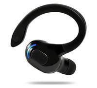 Auricular Bluetooth Mono V5.2 Inalámbrico con Micrófono Integrado, Diseño 360° sobre la Oreja, 20h Reproducción Carga Rápida 1.5h Sonido Claro Manos Libres para iPhone Android PC Conducción Oficina