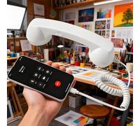 Auricular clásico para teléfono celular, diseño retro tipo C, cómodo adaptador de línea fija para teléfonos, accesorio nostálgico para oficinas, viajes, cocina, mesita de noche, baño, escritorio