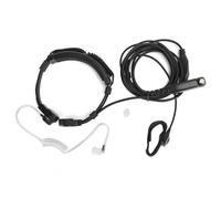 Auricular con micrófono de garganta NIKOU para radio walkie-talkie, transmisor de sonido por vibración con tubo transparente y auricular,