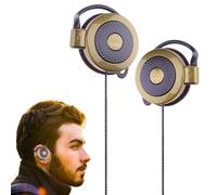 Auricular de 3,5 mm con auriculares por cable con orejas y clip para teléfonos móviles | Estéreos para correr, entrenar, trotar, una excursión, trepar y uso al aire . A