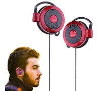 Auricular de 3,5 mm con auriculares por cable con orejas y clip para teléfonos móviles | Estéreos para correr, entrenar, trotar, una excursión, trepar y uso al aire . A