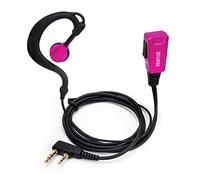 Auricular de gancho de oreja de un solo cable con micrófono para Baofeng UV-5R Walkie Talkies, Remtise Headset y PTT Compatible con radios de 2 vías Marcas Baofeng y Kenwood, Puxing, Wouxun (rojo)