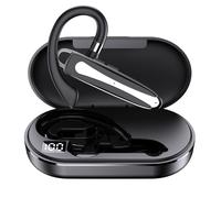Auricular de negocios de un solo oído con estuche de carga, reducción de ruido CVC, diseño ergonómico, auricular Bluetooth intrauditivo para