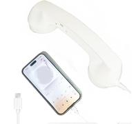 Auricular de Teléfono Retro, Estilo Clásico de Línea Fija con Conexión Type-C, Receptor de Teléfono Antiguo con Cable, Auricular de Línea Fija para Videoconferencias, Llamadas y Reuniones Móviles