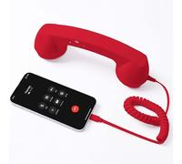 Auricular de teléfono Retro, Receptor de Mango de teléfono Fijo Estilo Retro Tipo C con Altavoz de micrófono para videoconferencias móviles, Llamadas, reuniones Red