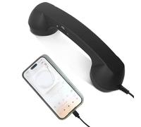 Auricular de teléfono retro tipo C con micrófono, receptor de teléfono celular clásico de estilo antiguo, auricular con cable para el hogar, oficina, escritorio, cocina, mesita de noche, escuela, uso