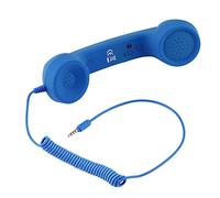 Auricular de Teléfono Retro Vintage, Teléfono Móvil Clásico Retro de 3,5mm, Minimicrófono, Receptor de Llamadas Telefónicas para Teléfono Inteligente (Azul)
