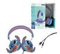 Auricular Disney Stitch 3D con cable Lexibook plegable, limitador de 85 dB, jack y USB-C
