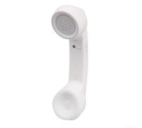 Auricular inalámbrico retro compatible con Bluetooth, receptor antirradiación con altavoz HD y micrófono, accesorio de llamada externa recargable por USB para móvil (blanco)