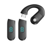 Auricular individual Bluetooth 5.5 para teléfono, una pieza de oído de 180°, orejas izquierdas/derechas, pantalla LED, auricular abierto, conducción de aire, gancho para la oreja, auriculares