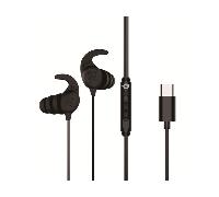 AURICULAR INTRAUDITIVO USB-C CONCEPTRONIC BRENDAN05B 1.2m MICROFONO CONTROLES COLOR NEGRO