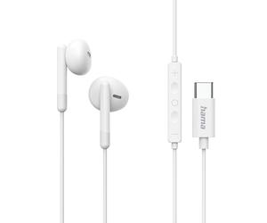 AURICULAR INTRAUDITIVO USB-C HAMA CLASSY MICROFONO CABLE 1.2m COLOR BLANCO