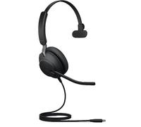 Auricular Jabra Evolve2 40 SE con cable USB-C Cancelación de Ruido Llamadas/Música Monoaural Negro