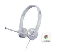 Auricular Lenovo 100 Stereo Analogue Headset Micrófono Giratorio Plata/Oficina